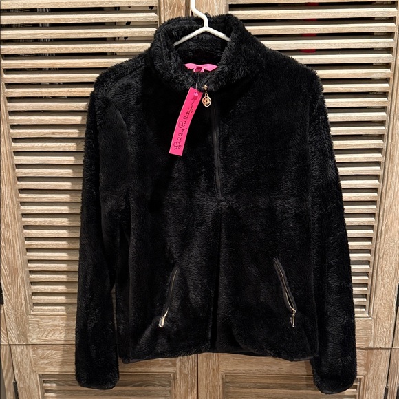 Lilly Pulitzer Sweaters - Lilly Pulitzer Black Teddy Jacket